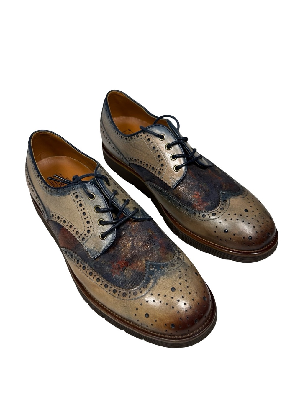 L’Artiste Spring Step Beaufort Shoes Sz 9 EU42 Leather Wingtip Oxford Statement